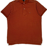 Tommy Hilfiger Striped Polo Shirt - Small Red Cotton