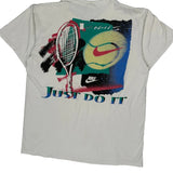 Made In USA Nike Tennis Graphic T-Shirt - Medium White Cotton