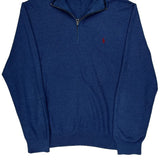 Polo By Ralph Lauren 1/4 Zip - 2XL Blue Cotton