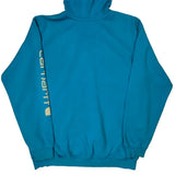 Carhartt Spellout Hoodie - XL Blue Cotton