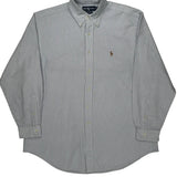 Ralph Lauren Striped Shirt - Large Blue Cotton