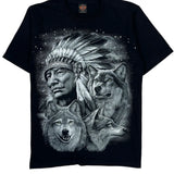 Rock Eagle Single Stitch T-Shirt - Large Black Cotton