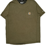 Carhartt T-Shirt - Large Green Cotton