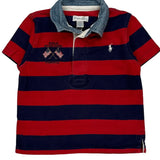Age 24 Months Ralph Lauren Striped Polo Shirt - 3XS Red Cotton