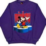 Mickey Unlimited Cartoon Sweatshirt - Large Purple Cotton