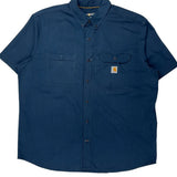 Carhartt Short Sleeve Shirt - 2XL Blue Cotton