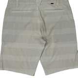 Oakley Striped Chino Shorts - 34W 11L Beige Cotton Blend