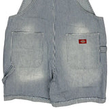 Dickies Striped Overalls - XL Blue Cotton
