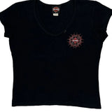 Harley Davidson Graphic T-Shirt - Medium Black Cotton