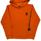 Age 14-16 Carhartt Spellout Hoodie - Large Orange Cotton