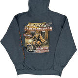Harley Davidson Graphic Hoodie - XL Gray Polyester