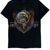 Native American Eagle Unbranded Graphic T-Shirt - Small Black Cotton