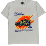 Single Stitch Speedway Racing Screen Stars Graphic T-Shirt - Large White Cotton Blend