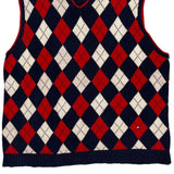 Tommy Hilfiger Argyle Sweater Vest - 2XL Navy Cotton