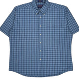 Pendleton Checked Short Sleeve Shirt - XL Blue Cotton