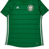 Multnomah University Lions Adidas Striped Football Shirt - Medium Green Polyester