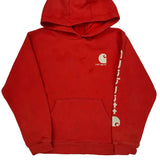 Age 10-12 Carhartt Hoodie - Medium Red Cotton