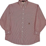 Tommy Hilfiger Striped Shirt - Large Red Cotton