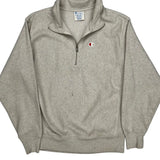 Reverse Weave Champion 1/4 Zip - Medium Gray Cotton Blend