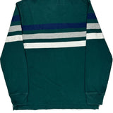 Lands End Striped Rugby Shirt - Large Green Cotton