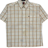 Tommy Hilfiger Checked Short Sleeve Shirt - Large Yellow Cotton