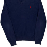 Polo By Ralph Lauren V-Neck Sweater - Small Navy Cotton