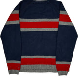 Tommy Hilfiger Striped Sweater - Large Gray Cotton