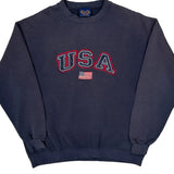 USA Ncc College Sweatshirt - Medium Navy Cotton
