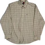 Tommy Hilfiger Checked Shirt - Large Beige Cotton