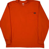 Dickies Tall Long Sleeve T-Shirt - 2XL Orange Cotton