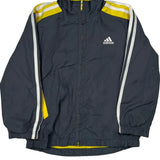 Age 5 Adidas Striped Windbreaker - XS Yellow Polyester