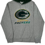 Green Bay Packers Nfl Hoodie - Large Gray Cotton Blend