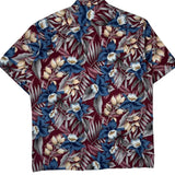 Hawaii Blues Floral Hawaiian Shirt - Large Multicoloured Cotton
