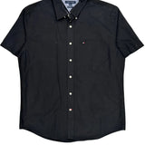 Tommy Hilfiger Short Sleeve Shirt - Large Black Cotton Blend
