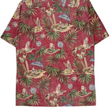 Tees Hawaii Floral Hawaiian Shirt - Small Red Cotton