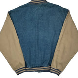 Amerhart Logo Tri-Mountain Varsity Jacket - XL Beige Cotton