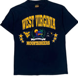West Virginia Mountaineers Tsi Graphic T-Shirt - Large Navy Cotton
