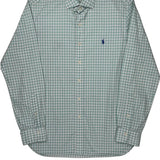 Slim Fit Polo By Ralph Lauren Checked Shirt - Large Green Cotton