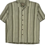 Jamaica Jaxx Striped Hawaiian Shirt - XL Beige Silk