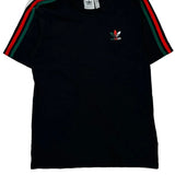 Adidas Striped T-Shirt - Small Green Cotton