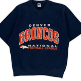 Made In USA Russell Athletic Denver Broncos Sweatshirt - Large Navy Cotton