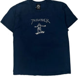 Skateboarding Thrasher Graphic T-Shirt - Large Blue Cotton