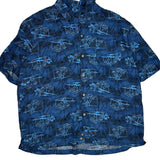 George Hawaiian Shirt - Large Blue Viscose