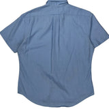 Ralph Lauren Slim Fit Short Sleeve Shirt - Large Blue Cotton