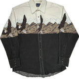 Eagle Print Wrangler Graphic Shirt - Large Cream Cotton