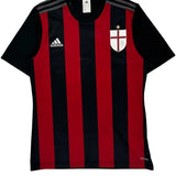 Ac Milan Adidas 2015/16 Home Football Shirt - Medium Black Polyester