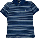 Age 8 Polo By Ralph Lauren Striped Polo Shirt - Small Blue Cotton