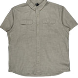 Mountain Hard Wear Checked Short Sleeve Shirt - XL Beige Cotton