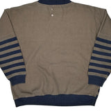 90S Cezar Striped Sweatshirt - Large Brown Cotton