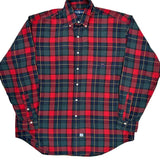 Ralph Lauren Checked Flannel Shirt - Large Green Cotton